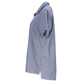 Tommy Hilfiger-Camisa masculina de algodão com ajuste regular-Azul