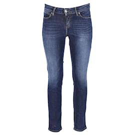 Tommy Hilfiger-Jeans feminino Milan Heritage Slim Fit desbotado-Azul