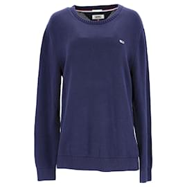 Tommy Hilfiger-Tommy Hilifger Mens Tommy Classics Knitted Jumper in Navy Blue Cotton-Navy blue