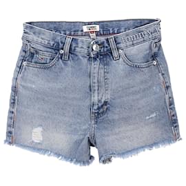 Tommy Hilfiger-Shorts jeans de algodão puro feminino-Azul