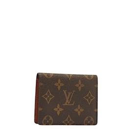 Louis Vuitton-Louis Vuitton Monogram Canvas Estojo para cartão vertical Estojo para cartão em lona M60533 em boa condição-Marrom