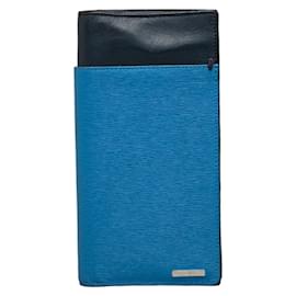 Fendi-Zweifarbige lange Geldbörse aus Leder-Blau