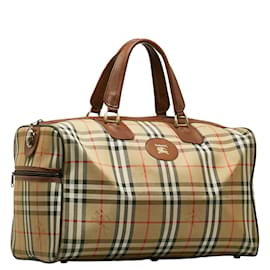 Burberry-Horseferry Check Small Duffle Bag-Brown