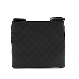 Gucci-Sac messager plat en toile GG  162905-Noir