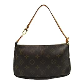 Louis Vuitton-Louis Vuitton Monogram Pochette Acessórios Bolsa de toucador de lona M51980 em boas condições-Marrom