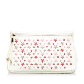 Bolsa de mão de couro Zena Star Studs da Jimmy Choo Branco