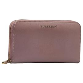 Burberry-Leather zip around wallet-Pink