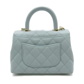 Chanel-CC Caviar Quilted Flap Bag mit kleinem Griff AS2215-Blau