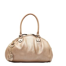 Gucci-Leather Sukey Tote Bag  223974-Brown