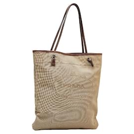 Prada-Canapa Logo Flat Tote Bag  BR3420-Beige