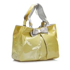 Salvatore Ferragamo-Vala Ribbon Handbag AU-21 b665-Yellow