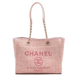 Chanel-Sac cabas Deauville en tweed A67001-Rose