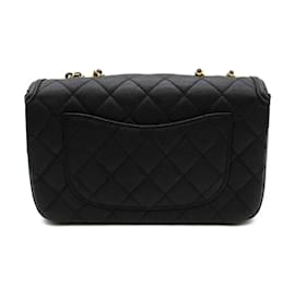 Chanel-CC Caviar Filigree Crossbody Bag-Black