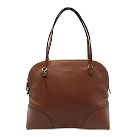 Gucci-Leather Bree Dome Bag  323673-Brown