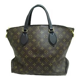 Louis Vuitton-Louis Vuitton Monograma Flor com zíper Tote MM Sacola de lona M44347 Em uma boa condição-Azul