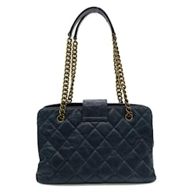 Chanel-Chanel Crinkled Calfskin Reissue Tote Bag Leather Tote Bag A66817 in Fair condition-Blue