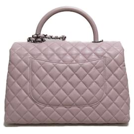 Chanel-Mittelgroße Tasche mit Kaviar-Coco-Griff-Pink