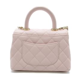 Chanel-CC Caviar Quilted Small Handle Flap Bag AS2215-Pink