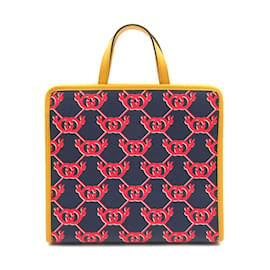 Gucci-Dreifarbige, ineinandergreifende G-Schnecken-Einkaufstasche für Kinder 606000-Rot