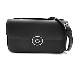 Gucci-Petite GG  Leather Shoulder Bag 739721AABSG1000-Black