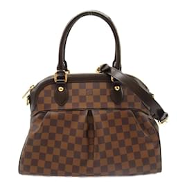 Louis Vuitton-Louis Vuitton Damier Ebene Trevi PM Bolsa de lona N51997 Em uma boa condição-Marrom