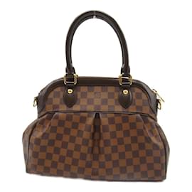 Louis Vuitton-Louis Vuitton Damier Ebene Trevi PM Bolsa de lona N51997 Em uma boa condição-Marrom