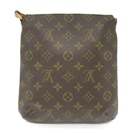 Louis Vuitton-Louis Vuitton Monogram Musette Salsa Bolsa Crossbody de lona com alça curta M51258 em boa condição-Marrom