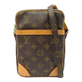 Louis Vuitton-Louis Vuitton Monograma Danúbio Bolsa Crossbody em Lona M45266 Em uma boa condição-Marrom