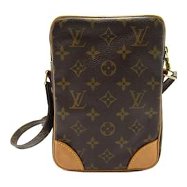 Louis Vuitton-Louis Vuitton Monograma Danúbio Bolsa Crossbody em Lona M45266 Em uma boa condição-Marrom