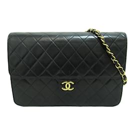 Chanel-Mittelgroße klassische Tasche mit einer Klappe-Schwarz