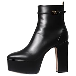 Valentino-Black platform ankle boots - size EU 38 (Uk 5)-Black