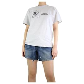 Balenciaga-T-shirt gris imprimé graphique - taille S-Gris