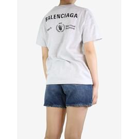 Balenciaga-Graues T-Shirt mit Grafikdruck – Größe S-Grau