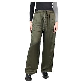Aspesi Pantalon en satin kaki - taille UK 10 Vert