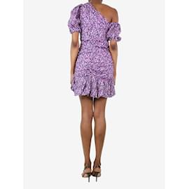 Isabel Marant Etoile-Purple one-shoulder floral ruched dress - size UK 8-Purple