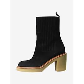 Hermès-Black suede boots - size EU 37-Black