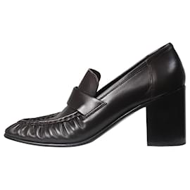 The row-Dark brown leather heeled shoes - size EU 38.5-Brown
