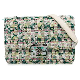 Chanel-Chanel Green Tweed Beauty Lock Flap Bag-Grün