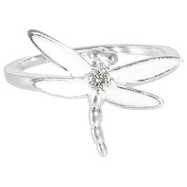 Tiffany & Co-TIFFANY & CO. Dragonfly Ring in 18K white gold 0.08 ctw-Silvery,Metallic