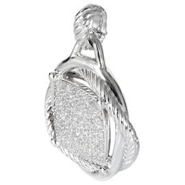 David Yurman-David Yurman Infinity Diamond Pendant in Sterling Silver 1.47 ctw-Silvery,Metallic