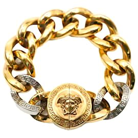 Versace-Pulseira banhada a ouro com corrente Versace Medusa-Metálico