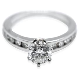 Tiffany & Co-TIFFANY & CO. Anello di fidanzamento con diamante in platino G VVS1 1.05 ctw-Argento,Metallico