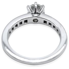 Tiffany & Co-TIFFANY & CO. Diamond Engagement Ring in Platinum G VVS1 1.05 ctw-Silvery,Metallic
