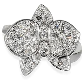 Cartier-Cartier Caresse d'Orchidees Ring in 18K white gold 0.54 ctw-Silvery,Metallic