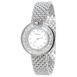 Chopard glücklicher Diamant 204407-1003 Damenuhr In 18Weißgold Silber Metallisch