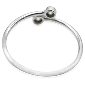 Tiffany & Co-TIFFANY & CO. Elsa Peretti Diamond Hoop Ring in Platinum 0.1 ctw-Silvery,Metallic