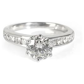 Tiffany & Co-TIFFANY & CO. Bague de fiançailles diamant en platine I VS1 1.60 ctw-Argenté,Métallisé