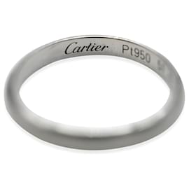 Cartier-cartier 1895 2.5mm fede nuziale in platino-Argento,Metallico