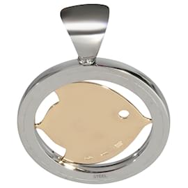 Bulgari-BVLGARI Tondo Pendentif Poisson en 18K or jaune/acier-Argenté,Métallisé