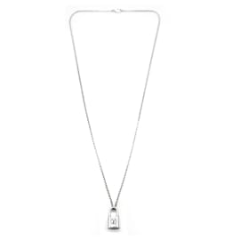 Louis Vuitton-Ciondolo Louis Vuitton Lockit su catena in argento sterling-Argento,Metallico
